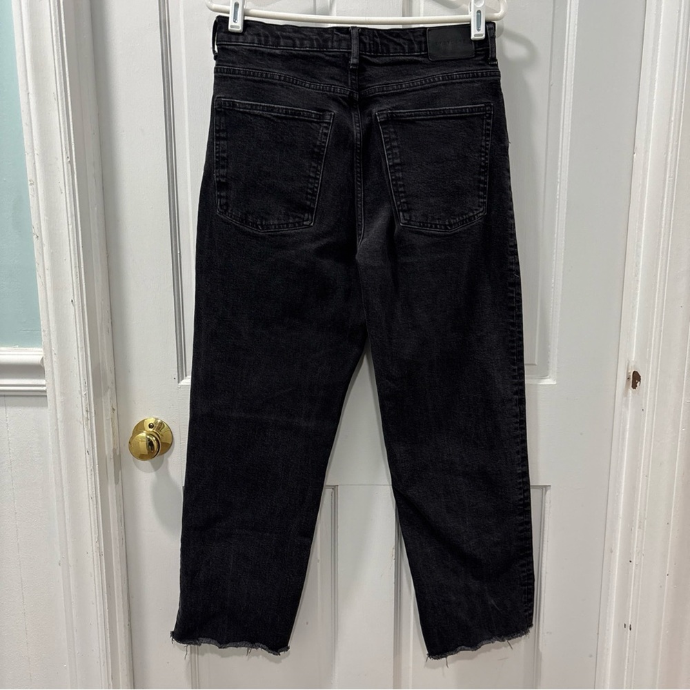 Everlane Women’s The Way High Jean Sz 30R Coal Black Raw Hem 27” Inseam Hi-Rise - Picture 7 of 8